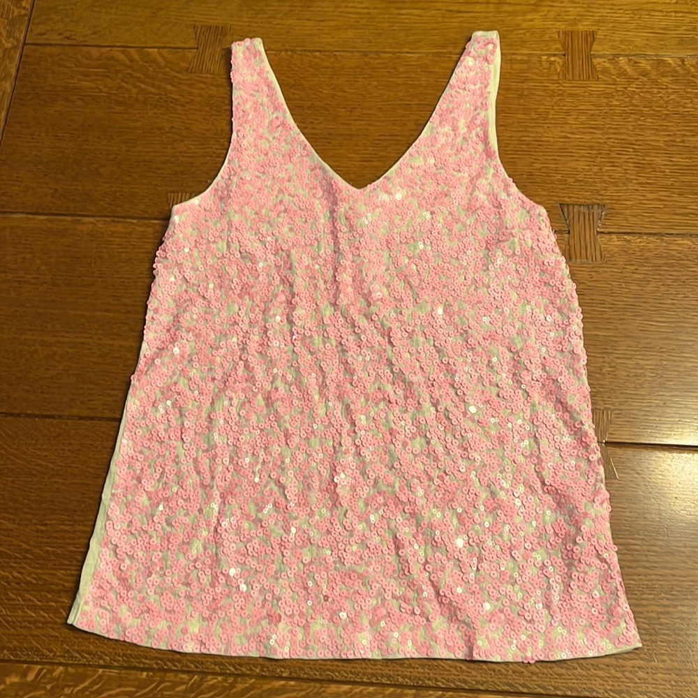 NWT JCrew pink sequin Tank Top (Size M)